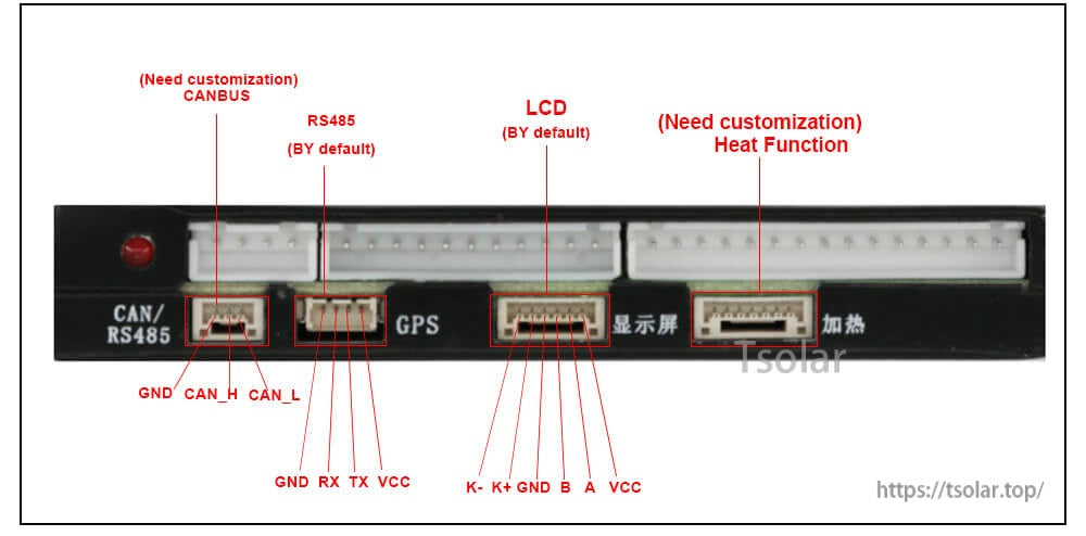 JKBMS V19 Version 7.0 Inch LCD Display Adapter for JIKONG BMS (PBxA16SxxP series inverters are dedicated to BMS V19 version)
