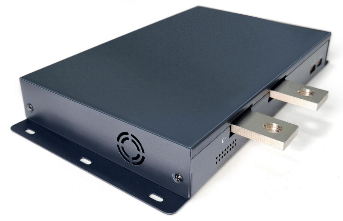 JIKONG JK-B2A32SRP Active Balance BMS metal enclosure with mounting flange and heavy-duty terminals