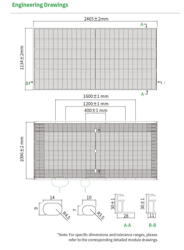 Jinko 650 Watt Solar Panel, High-efficiency monocrystalline silicon solar panel with 625-650W power output and specific dimensions for rated current and voltage.