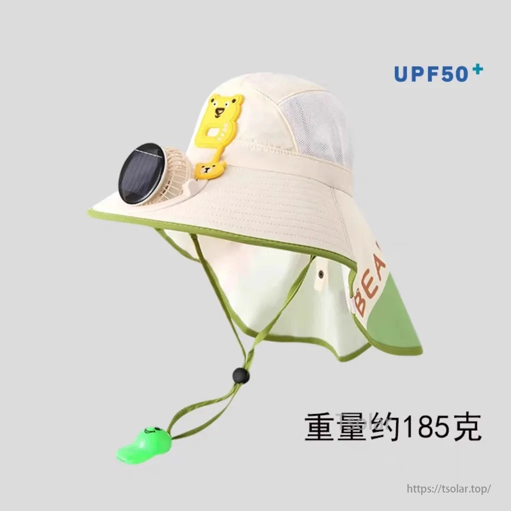 Kid's Solar Fan Hat, Breathable mesh ventilation provides air circulation in this lightweight hat, ideal for hot summer days.