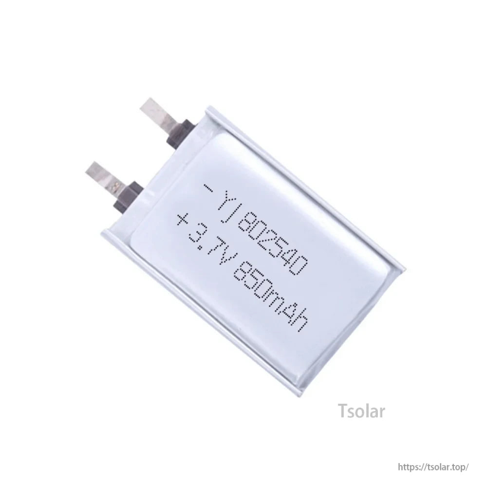 Koonenda 3.7V LiPo Battery, The Polymer Lithium LiPo Rechargeable Battery (Type: Li-Ion) model 802540 has a 3.7V nominal voltage and 850mAh capacity.