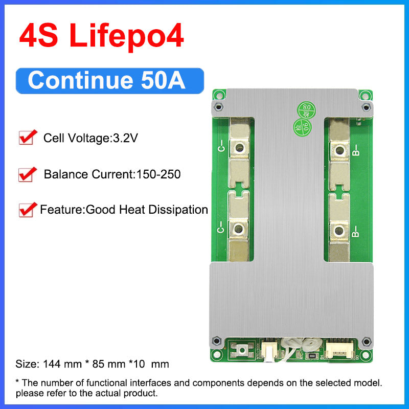 JBD ZP04S014 hardware BMS battery protection board balance 250MA lithium 4S 12v battery management system bms lifepo4 for lifepo4 battery