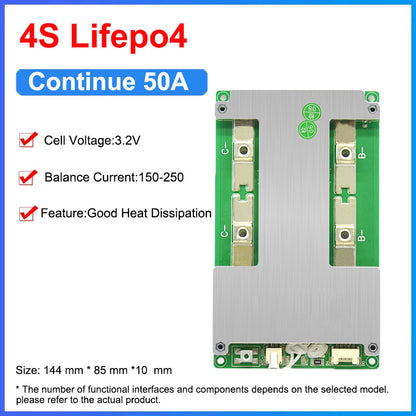 JBD ZP04S014 hardware BMS battery protection board balance 250MA lithium 4S 12v battery management system bms lifepo4 for lifepo4 battery