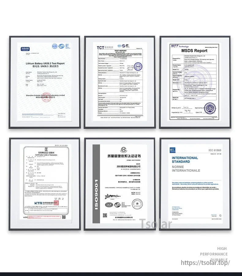 L7ADFJ 3.7V Lipo Battery, Lithium battery certified with UN38.3, TCT, MSDS, KTR, ISO9001, IEC 61960; ensures high performance, durability, and quality compliance. (24 words)