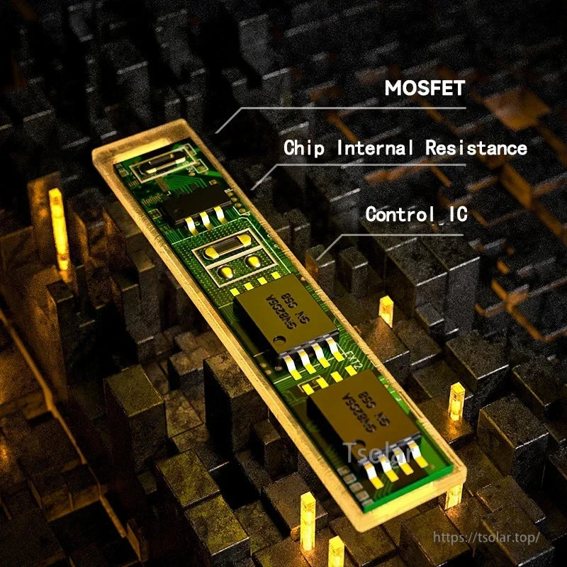 L7ADFJ 3.7V Lipo Battery, Components include MOSFET, chip internal resistance, control IC ESS MS VSC2015, and 3.7V LiPo battery for efficient power management and protection in electronic devices.