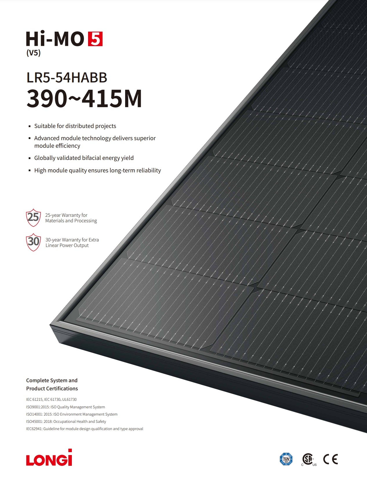 LonGi 395W Solar Panel (LR5-54HABB, 390-415 Watt)