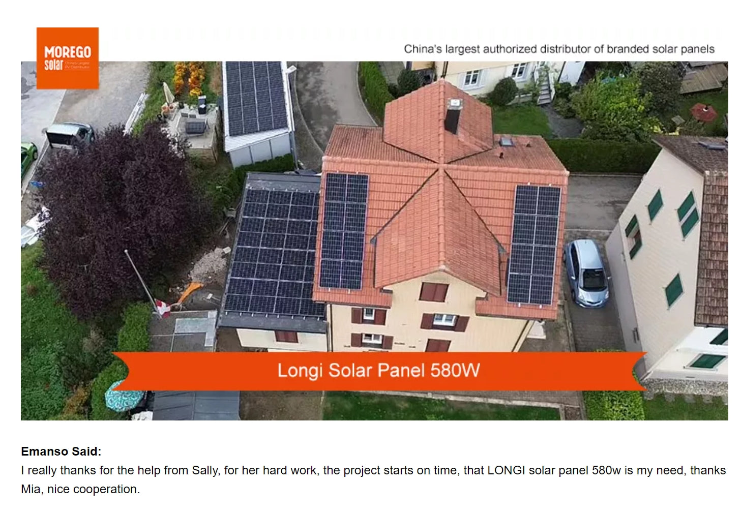 LonGi 615W Solar Panel, High-efficiency monocrystalline silicon solar panel with 15.5% efficiency and 615W power output.