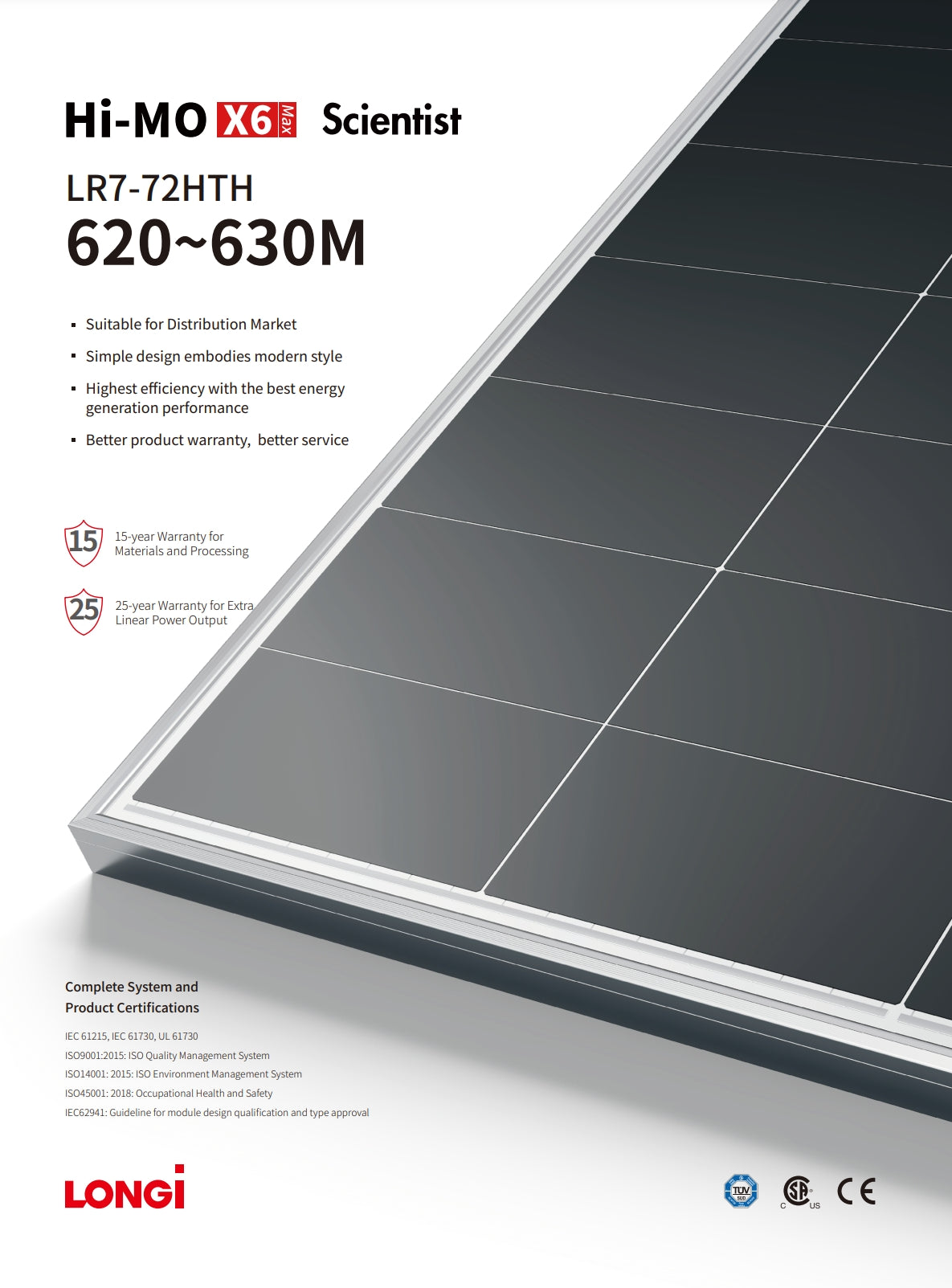 LonGi 630W Solar Panel introduces high-performance energy generation for distribution market with modern style and comprehensive warranty.