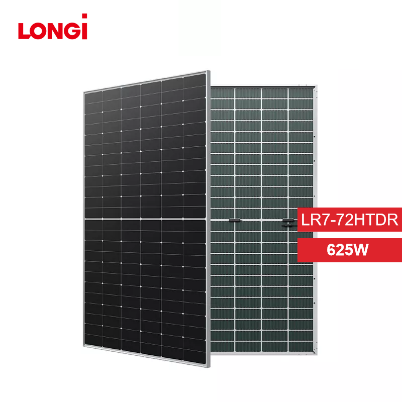 LonGi 625W Solar Panel, System ensures high energy yield despite extreme temperatures due to excellent low temperature coefficient.