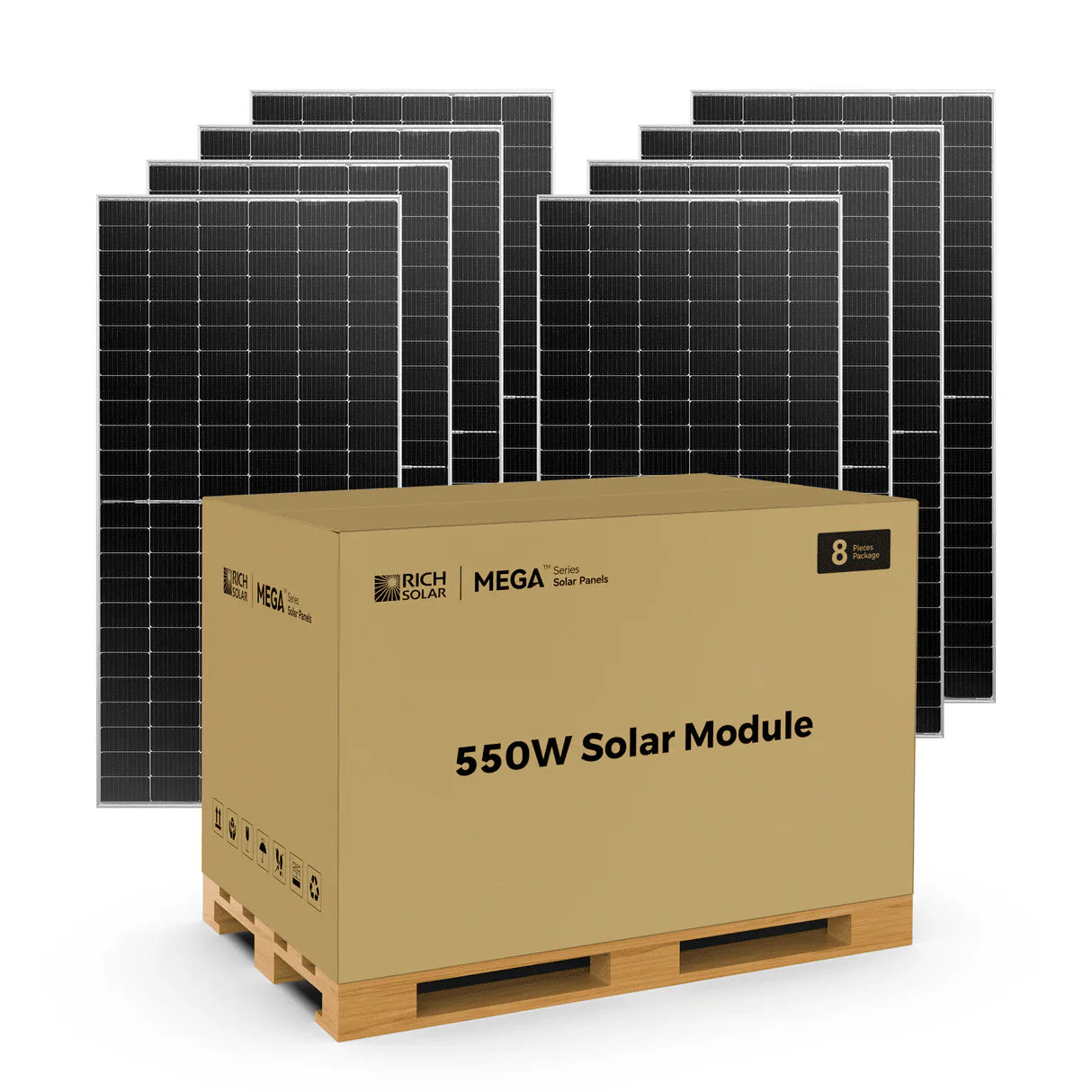 Rich Solar 550 Watt Solar Panel, High-efficiency solar panel with durable design for reliable energy generation.