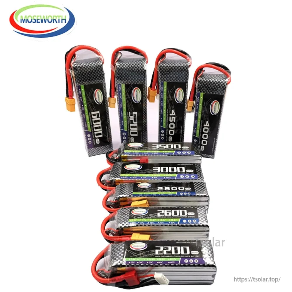 MOSEWORTH LiPo Battery, MOSEWORTH LiPo batteries offer various capacities and discharge rates, designed for high-performance RC applications.