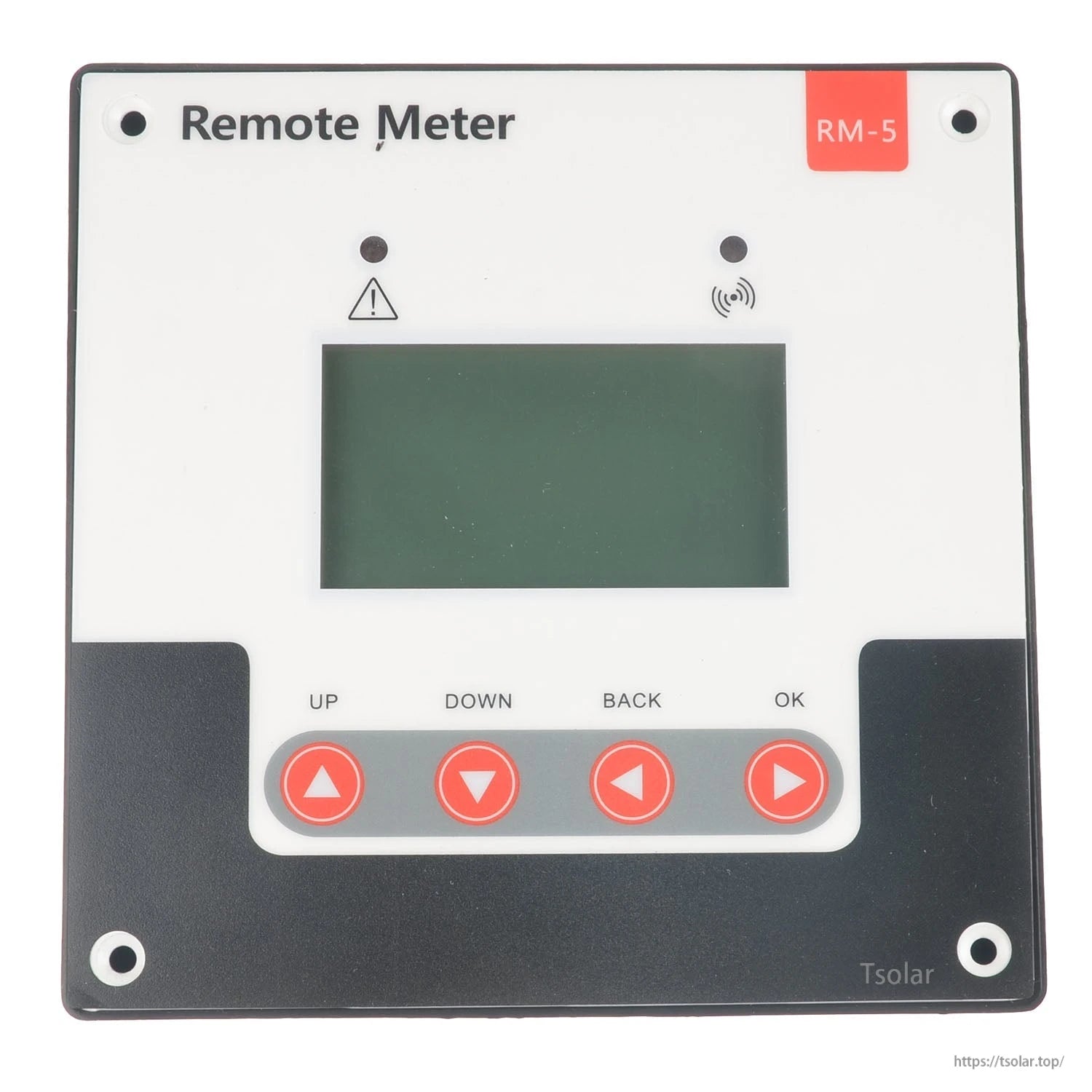 RM-5 remote meter display panel for MPPT solar charge controller with LCD screen and UP/DOWN/BACK/OK buttons