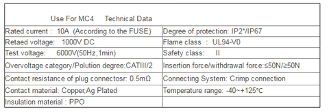 Male to Female F/M Set In-line Diode Solar Panel Cable Connector
