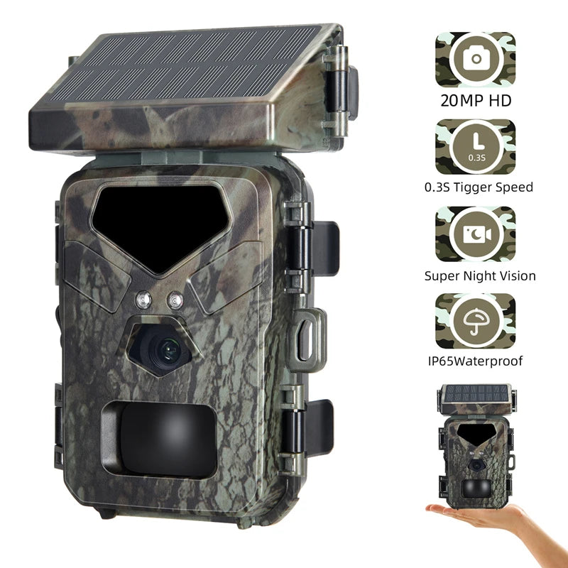 Mini 700 Trail Camera features high-definition images, super night vision, and 20MP resolution with 0.35-inch sensors and fast triggering.