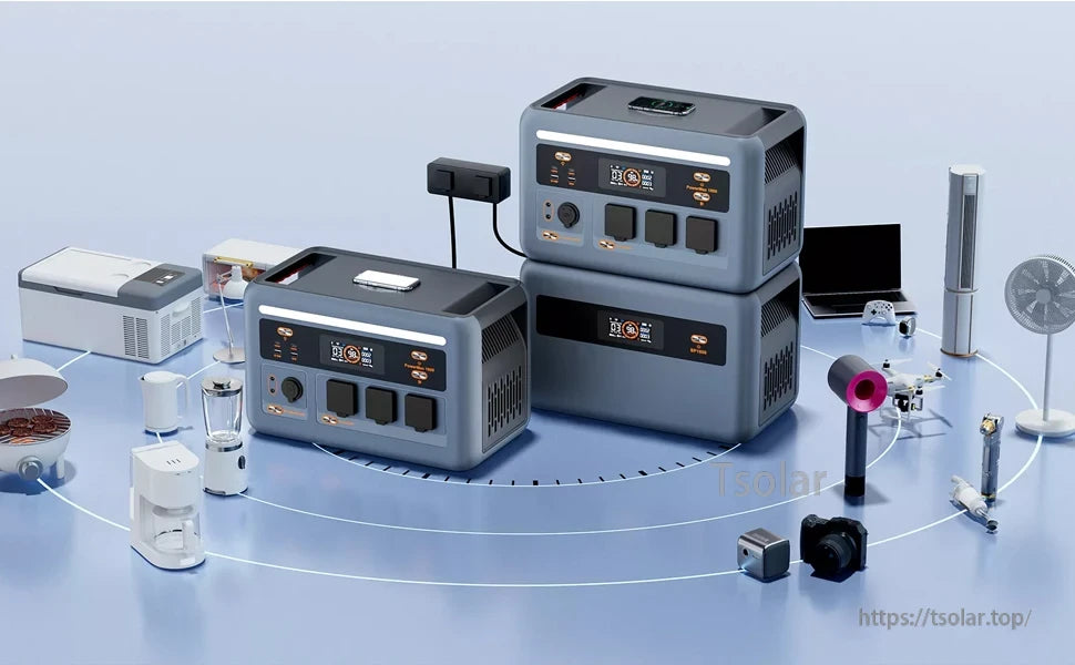 OSCAL PowerMax 1800 Portable Power Station, Portable power station with foldable solar panel for solar power storage, mobile backup, and off-grid use.
