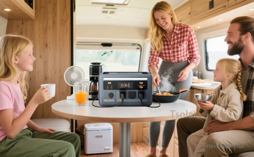 OSCAL PowerMax 1800 Portable Power Station, The system supports wireless and Bluetooth app control, has water-resistant design, and includes quick power backup for sensitive devices.