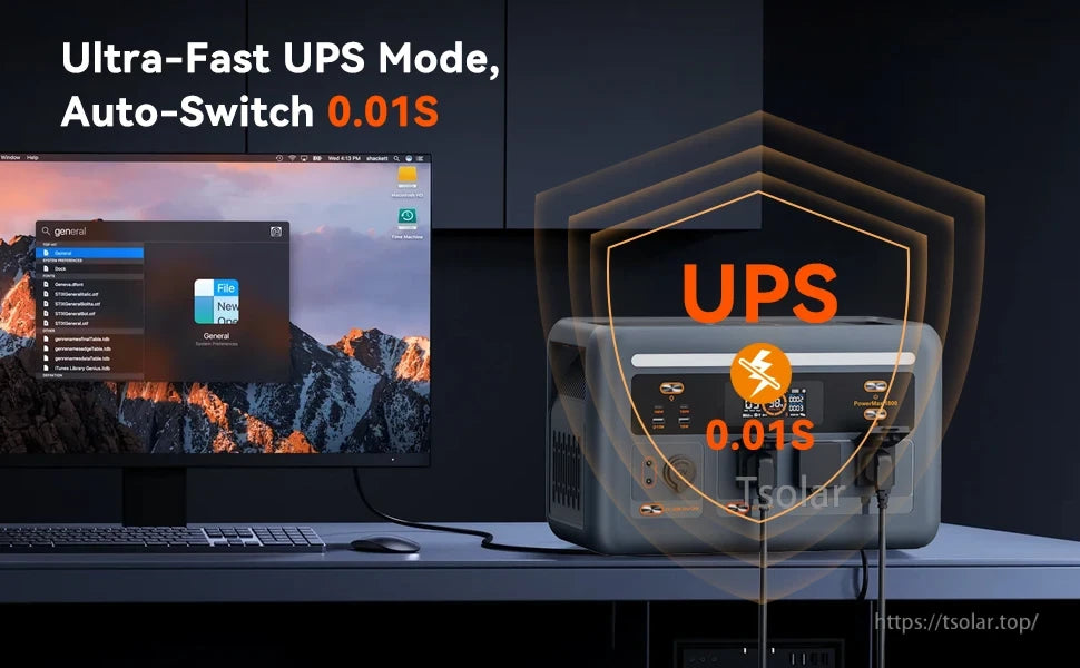 OSCAL PowerMax1800 1024Wh Portable Power Station, Portable power station with 0.01S ultra-fast UPS mode