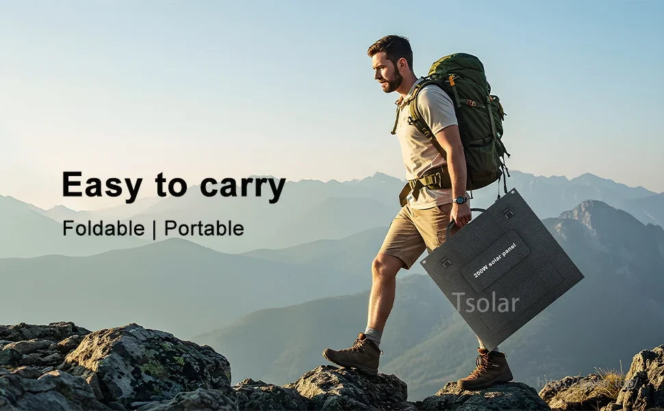 OSCAL PowerMax1800 Portable Power Station, Foldable 200W solar panel, portable and easy to carry for outdoor use.
