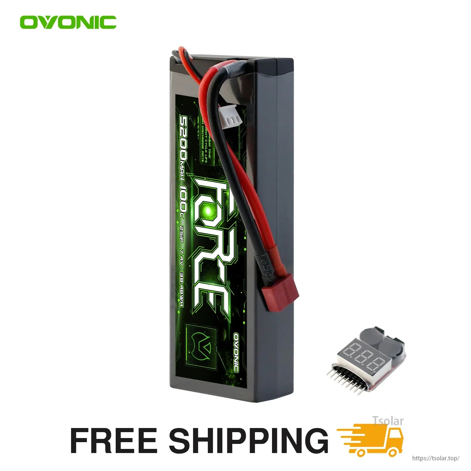 OVONIC Lipo Battery, High-discharge LiPo pack with strong punch and responsiveness.