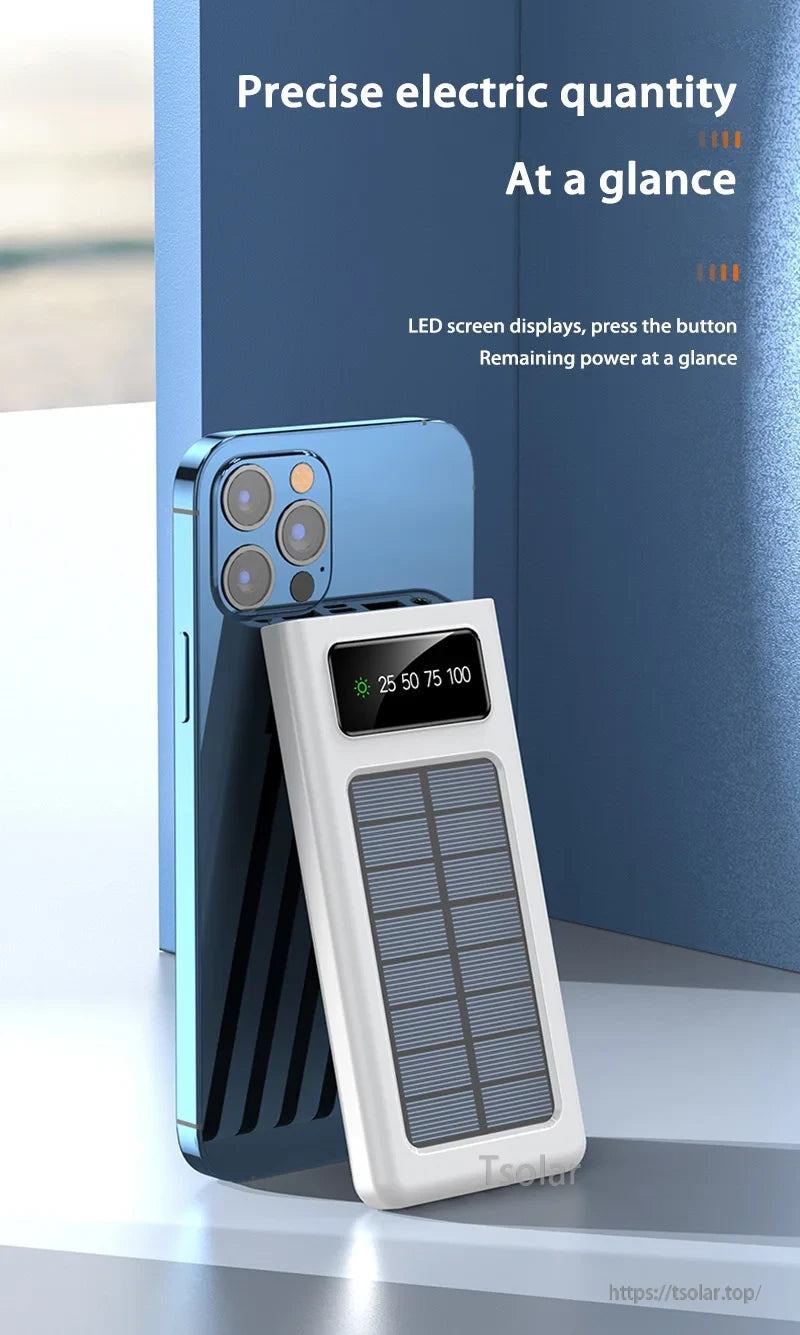 OnePlus 200000mAh Solar Power Bank, Solar power bank with LED display and precise battery level.