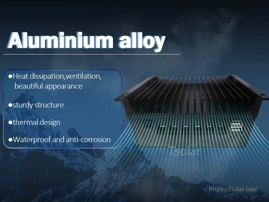 Aluminium alloy heat-dissipation housing design for the solar charge controller