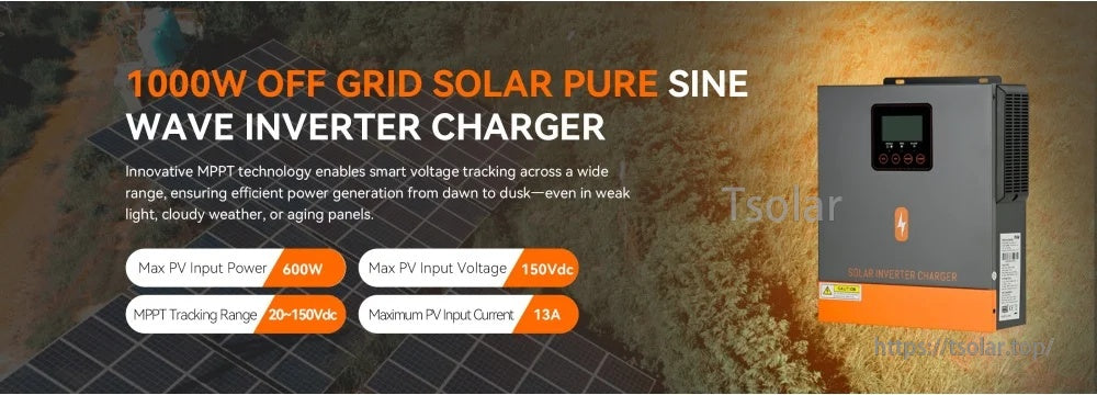 PowMr off-grid hybrid inverter charger with 80A MPPT, 150Vdc PV input, pure sine wave 230V output