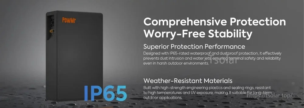 PowMr POW-LIO48100-IP65 battery with IP65 waterproof and dustproof enclosure for indoor/outdoor installation