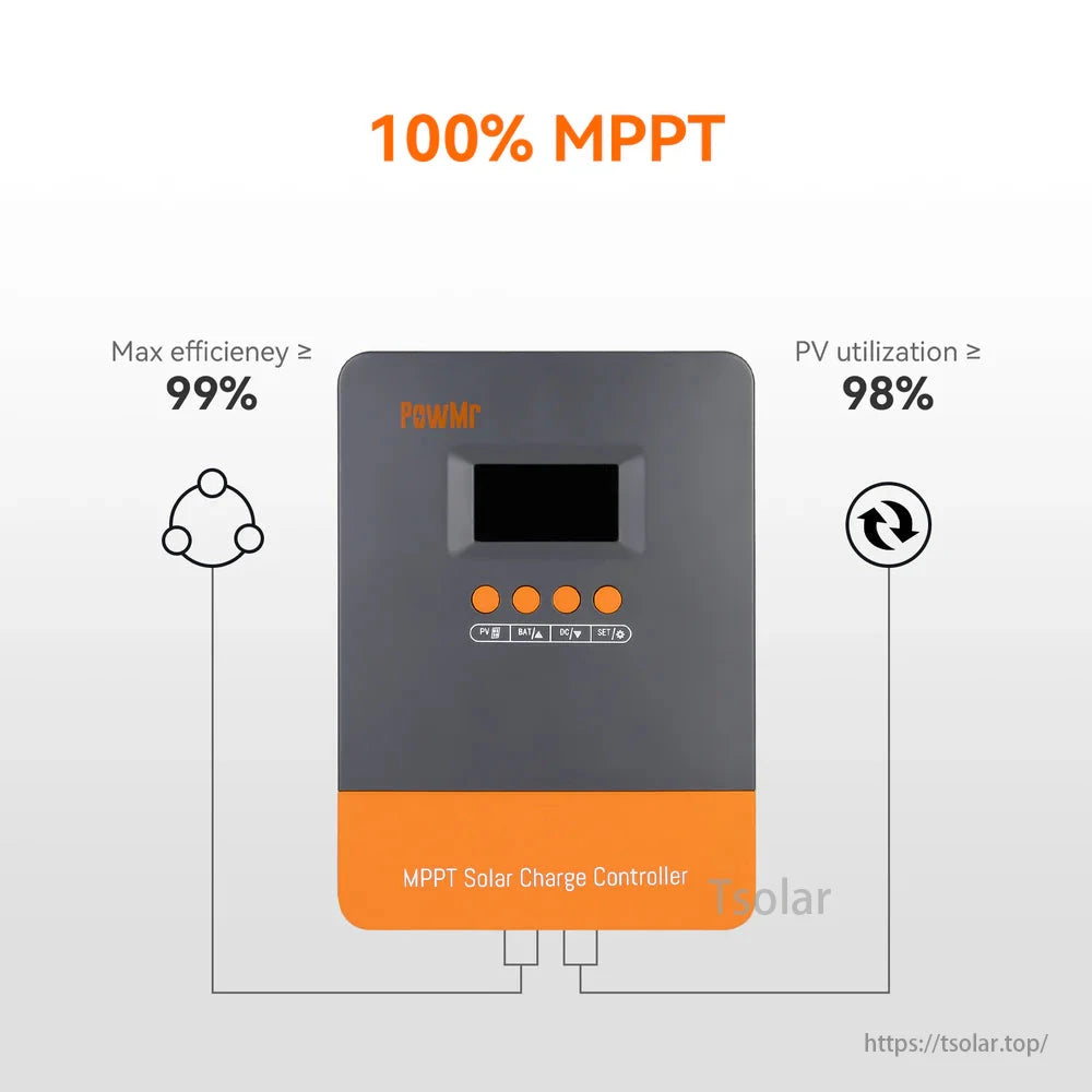PowMr 60A MPPT Solar Charge Controller provides high efficiency and optimal PV utilization, perfect for solar energy systems.