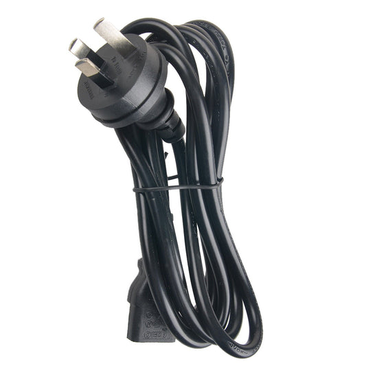 Inverter AC Cable, Black inverter AC power cable with Type I (AU/NZ) plug and IEC C13 female connector
