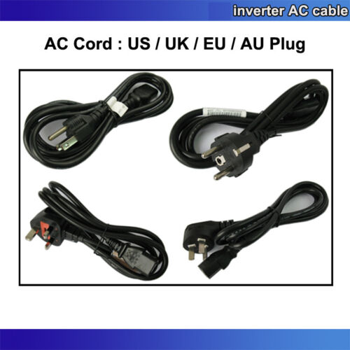 1200W Waterproof Grid Tie Inverter, Inverter AC power cord options with US, UK, EU and AU plug types for grid-tie inverter connection