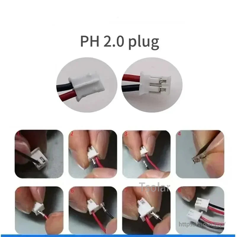 Rechargeable Lithium Battery, Features a 2P PH2.0mm pitch JST PH 2.0mm connector and compact size for Bluetooth speakers and DIY projects.