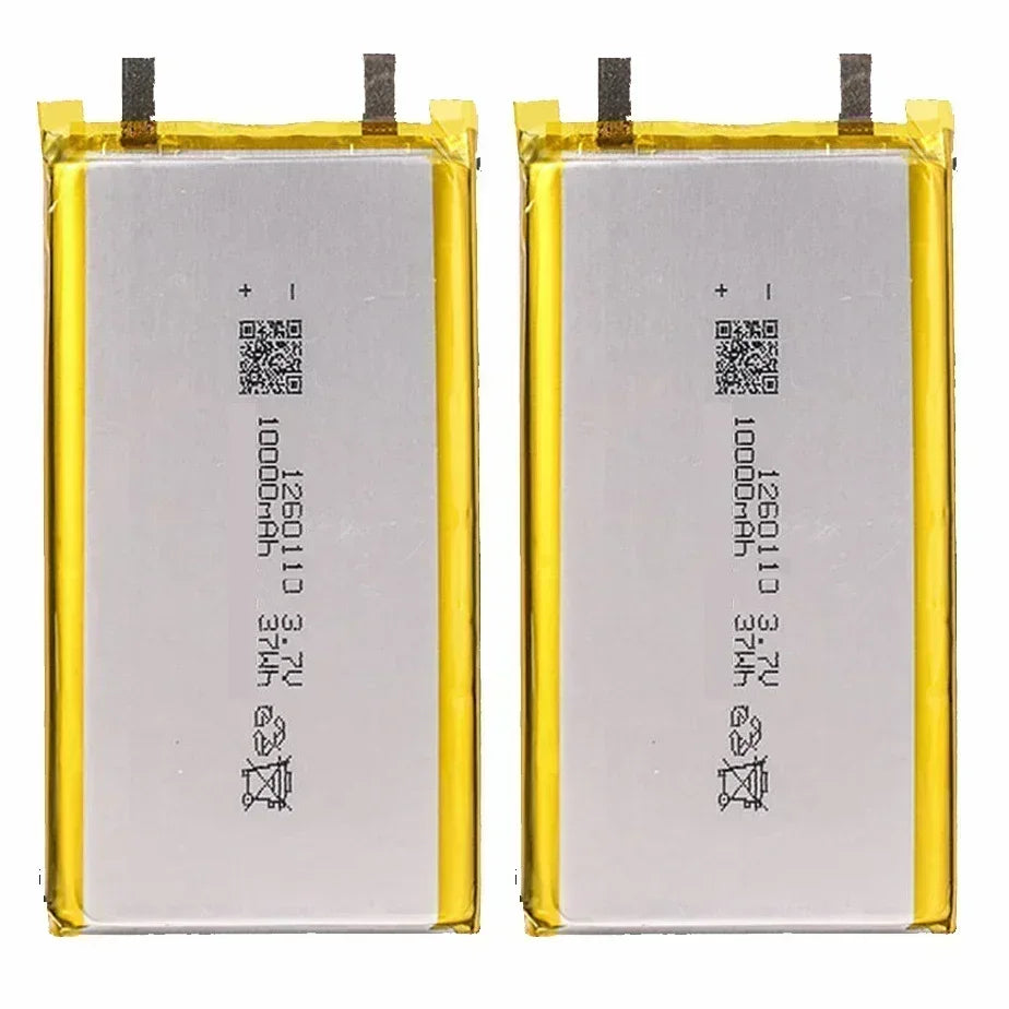 1260110 Lithium Polymer Battery 3.7V 10000mAh Li‑Po Rechargeable Cell for Power Bank, Laptop, LED & Camping DIY
