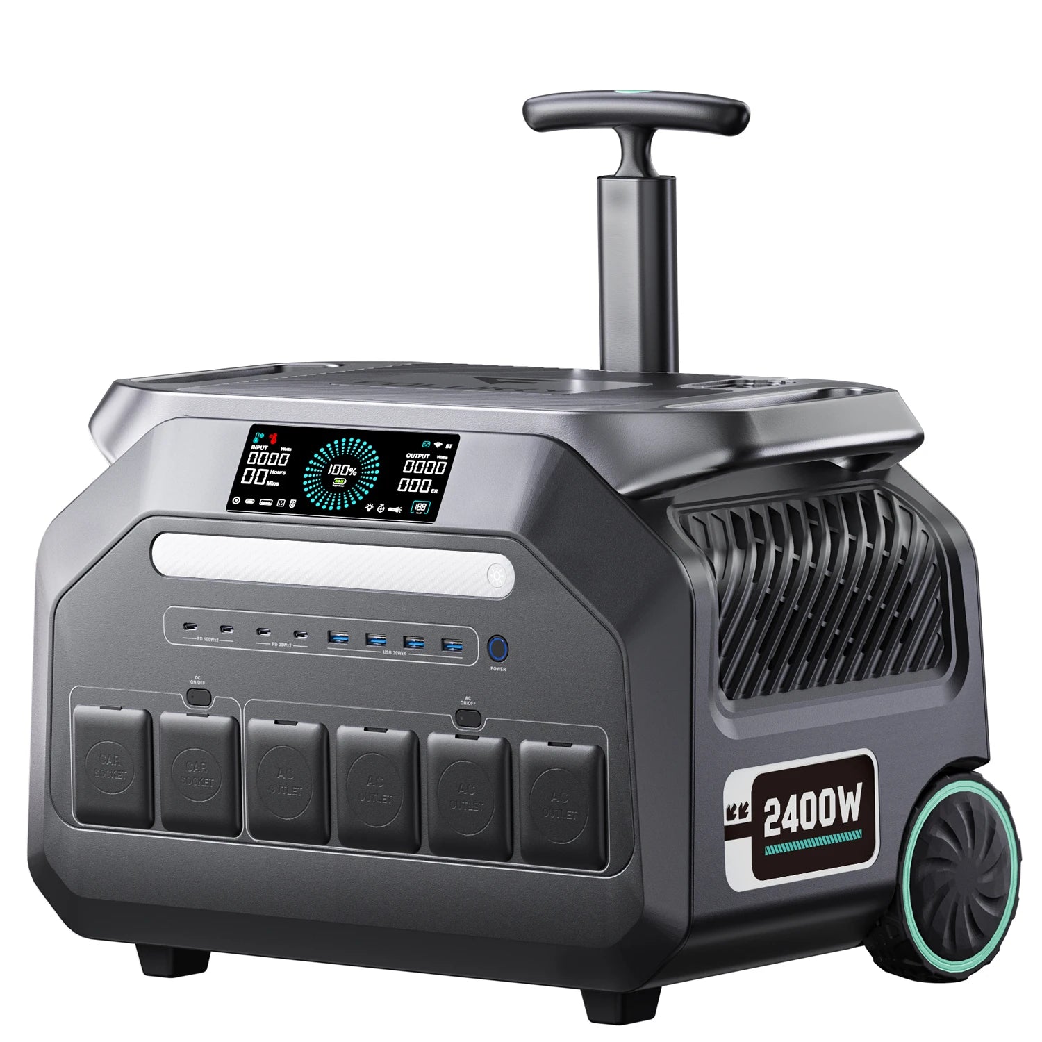 IEETEK P2400 Portable Power Station, 2048Wh LiFePO4, 2400W (4800W Surge), 110V AC, Wi‑Fi App, Home/RV/Camping