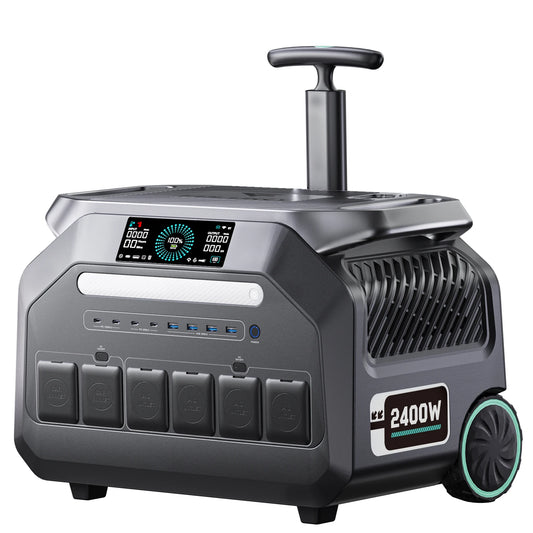 IEETEK P2400 Portable Power Station, 2048Wh LiFePO4, 2400W (4800W Surge), 110V AC, Wi‑Fi App, Home/RV/Camping