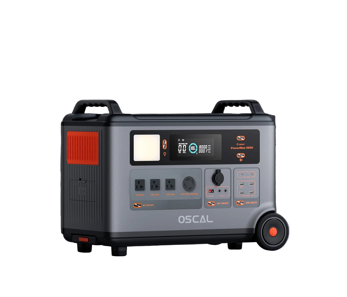 Oscal Blackview 6000W Power Station, Oscal PowerMax 6000: 6000W, 3600Wh LiFePO4 battery, pure sine wave, 14 ports, app-controlled portable power station.