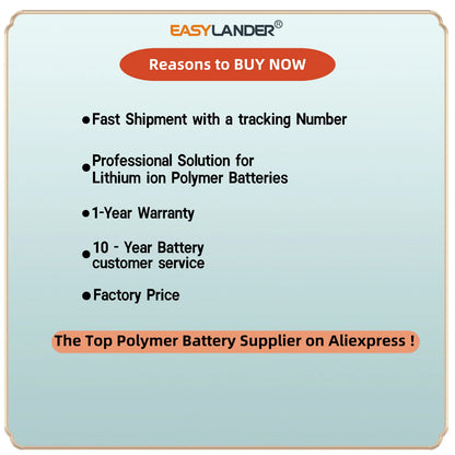 Fast shipping, tracking, 1-year warranty, 10-year service, factory pricing—top polymer battery supplier on AliExpress.