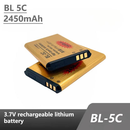 BL-5C Mobile Phone Battery, BL-5C 2450mAh 3.7V rechargeable lithium battery for Nokia phones
