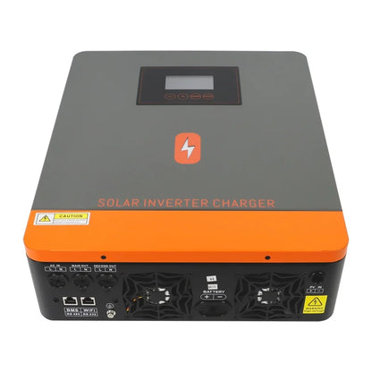 PowMr POW-LVM3.6M-24V inverter bottom connection panel with AC input/output, battery and PV terminals