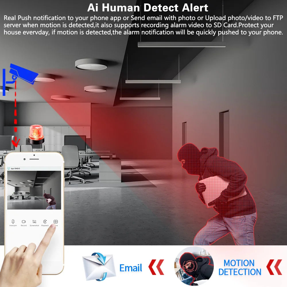 Devoccvo 5MP 8CH AHD DVR Kit, Real-time alerts with photo/video evidence, recording, and notifications for a reliable home security solution.