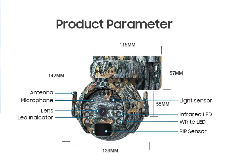 SHIWOJIA 2K 4MP 4G Solar Security Camera, Solar-powered security camera with 4MP resolution, 360° view, and advanced features.