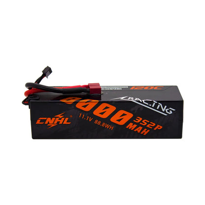 CNHL 3S/4S LiPo Battery, CNHL 8000mAh 11.1V 120C high-performance racing LiPo battery with T/EC5 plug, ideal for RC vehicles requiring long runtime and powerful output.