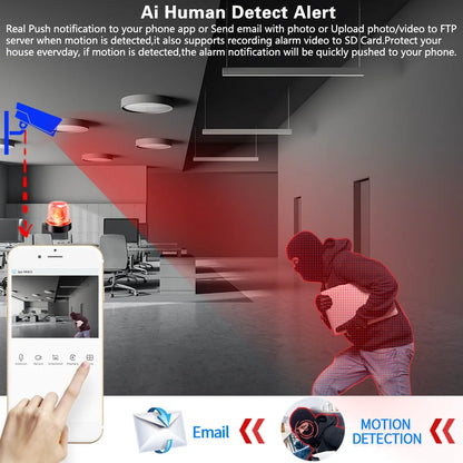 Devoccvo 32CH 5MP CCTV Camera , Home security alert system sends real-time updates and stored footage to phone/email.