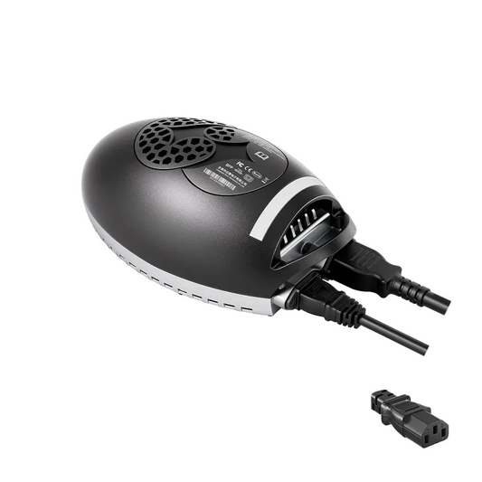 DALY Charging Ball 500W Lithium Battery Charger main view with AC and DC cables connected