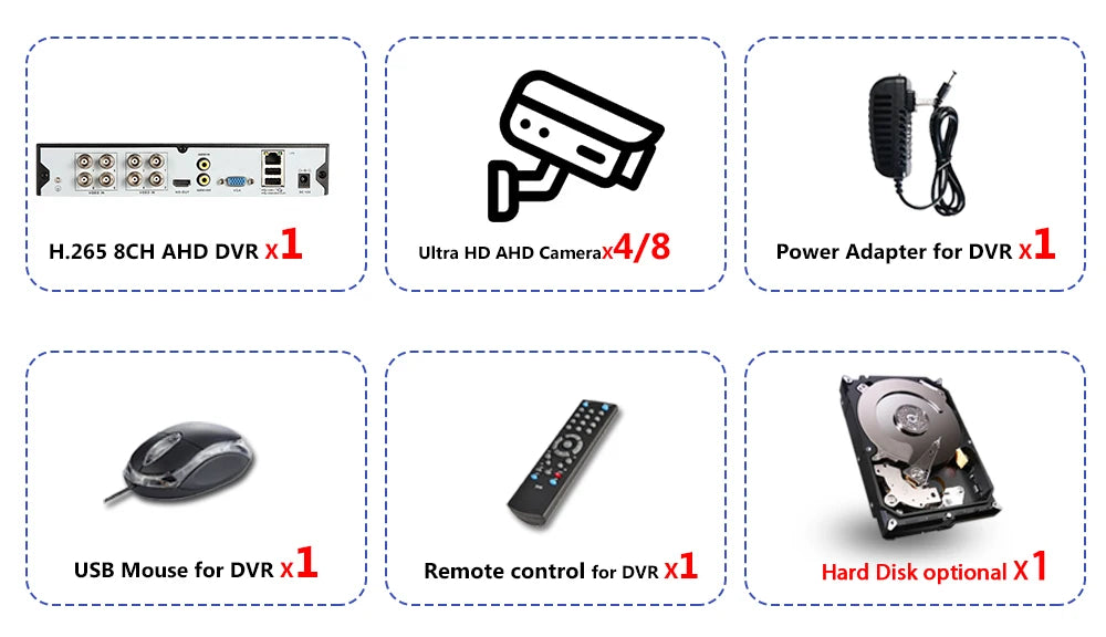 Devoccvo 8CH 8MP Analog Camera, DVR system with 4K/8MP cameras, waterproof, and outdoor-ready for surveillance.