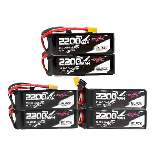 2PCS CNHL 3S 11.1V Lipo Battery, Lipo battery pack with high discharge rate and multiple connector options for RC helicopters, airplanes, and FPV applications.