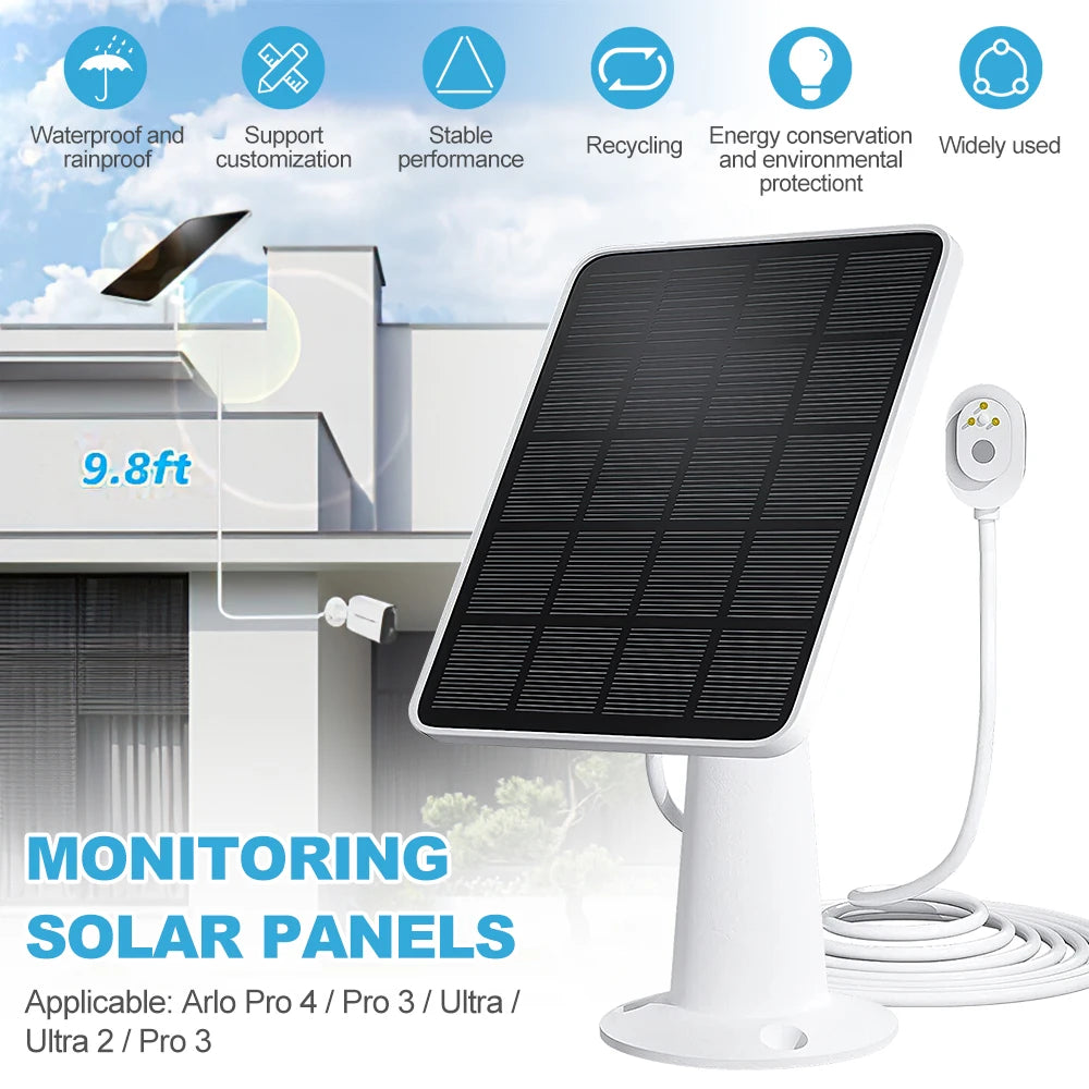 Arlo Ultra 2 Solar Panel, Sustainable waterproof solar panel for Arlo security cameras with eco-friendly features.