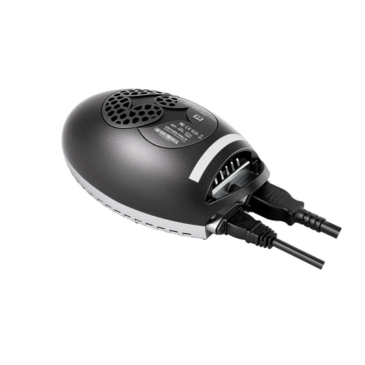DALY Charging Ball 500W lithium battery charger, compact dome design with AC and DC cables connected