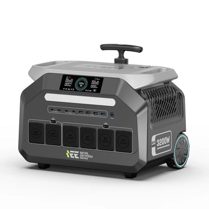 IEE INITIAL ENTROPY ENERGY P3200 Portable Power Station, 2048Wh LiFePO4, 3200W (6400W Surge), Pure Sine, Fast AC+Solar