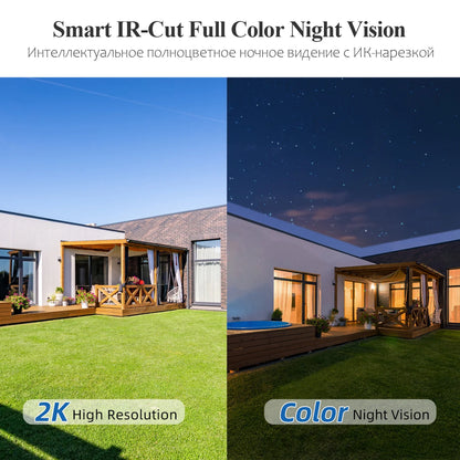 MISECU 2K 3MP Solar Security Camera, Smart IR-Cut Full Color Night Vision VHTeektyabHoe