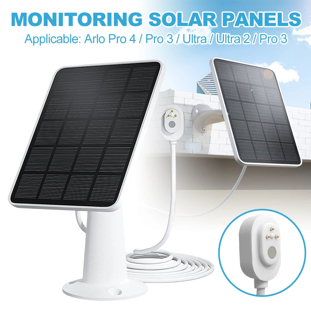 Arlo Ultra 2 Solar Panel, Solar panel monitoring system for Arlo Pro 4, 3, Ultra, and 2 cameras.